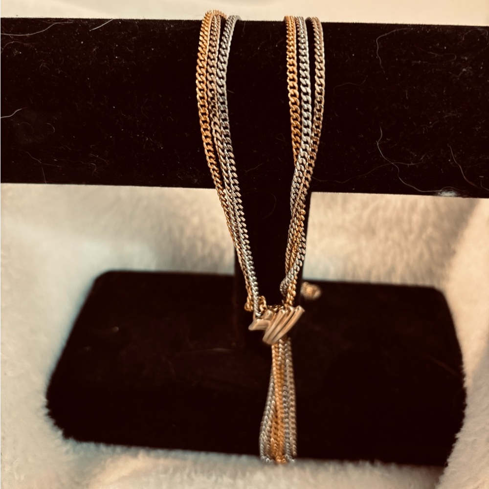 AVON 80s/90s Fringe Gold-tone and Silver Statement Tassel Necklace